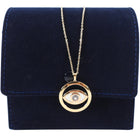 Chopard 18K Rose Gold Diamond Happy Diamond Evil Eye Pendant Necklace