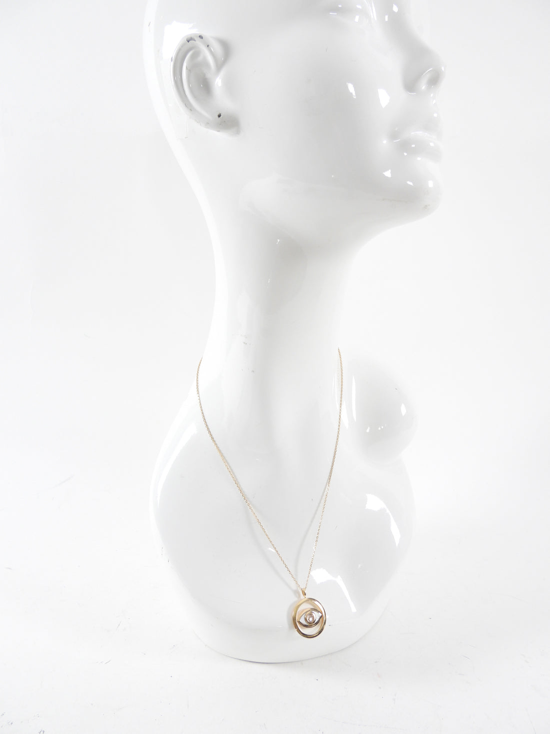 Chopard 18K Rose Gold Diamond Happy Diamond Evil Eye Pendant Necklace