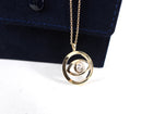Chopard 18K Rose Gold Diamond Happy Diamond Evil Eye Pendant Necklace