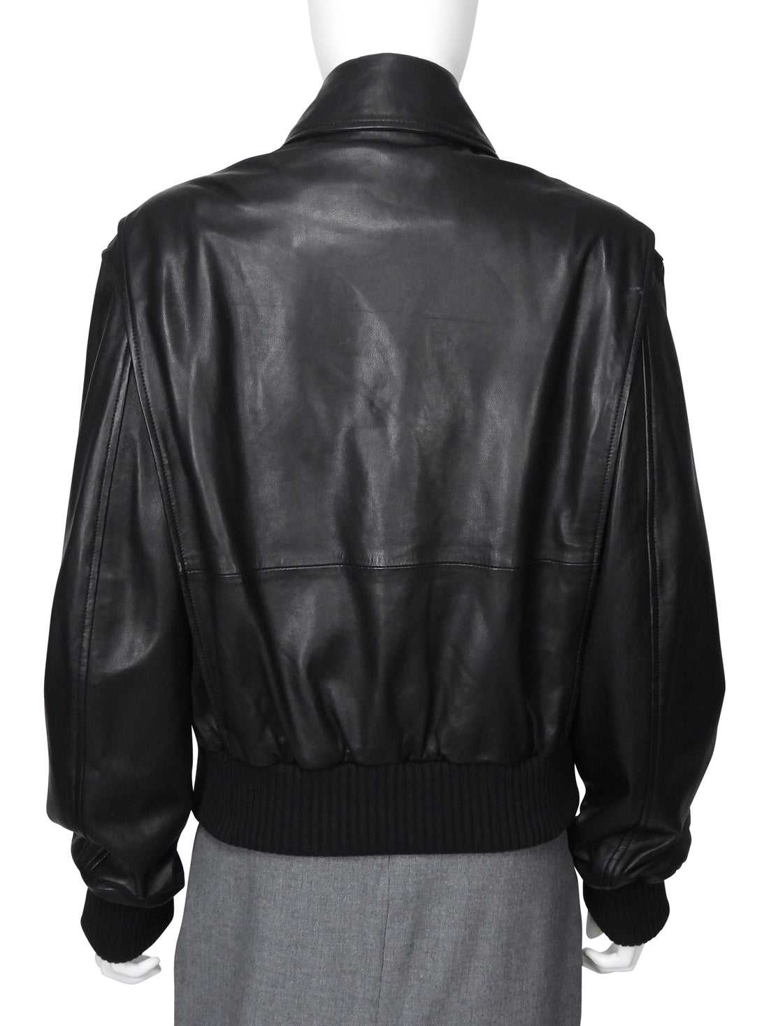 Christopher Esber Black Leather Flight Bomber Jacket - US 4