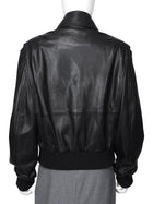 Christopher Esber Black Leather Flight Bomber Jacket - US 4