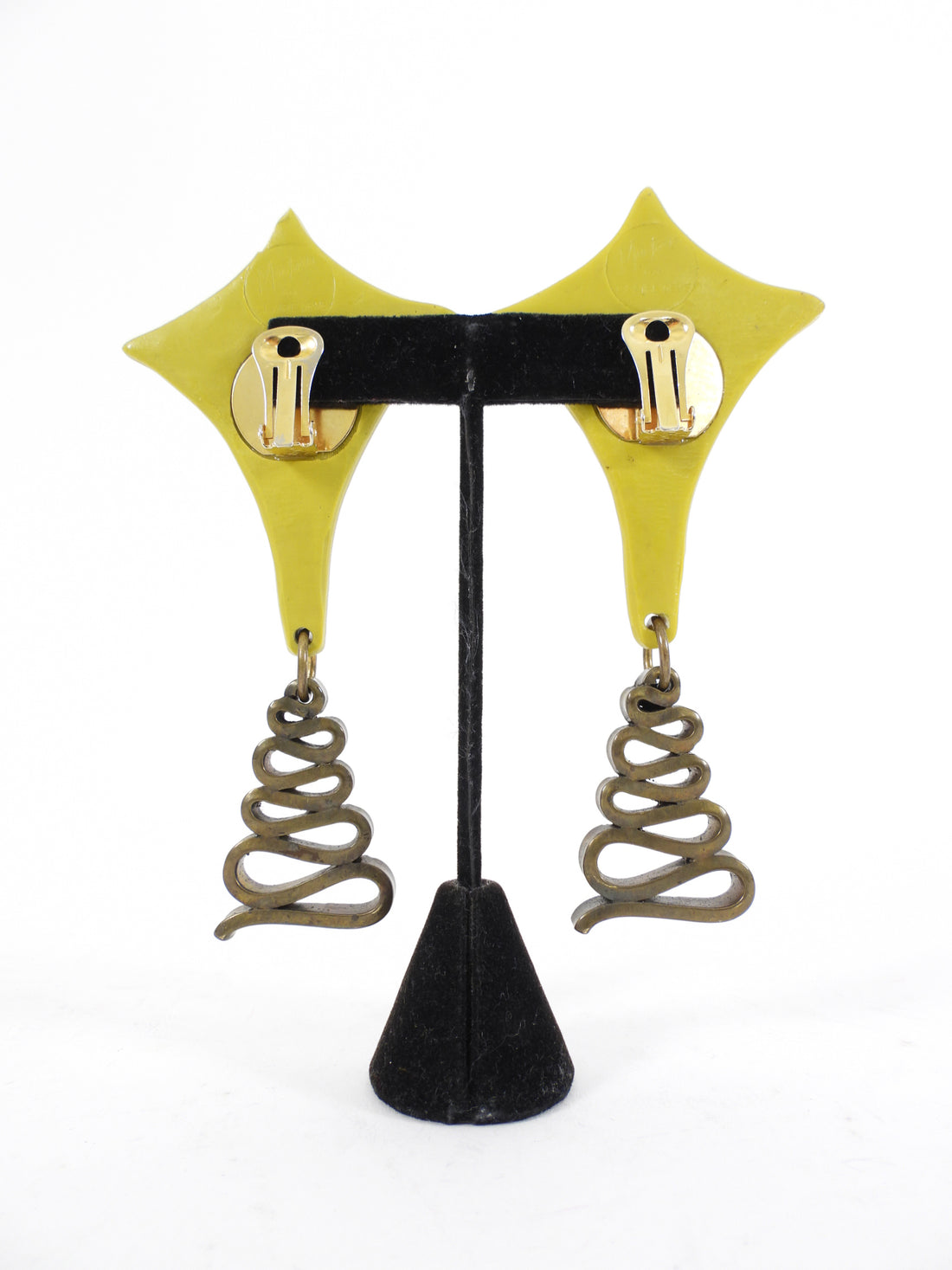 Claude Montana x Claire Deve 1980's Resin Geo Clip Earrings