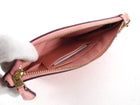 Coach Light Pink Grained Leather Zip Wristlet Pouch