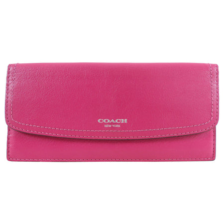 Coach Dark Cherry Pink Flat Long Wallet