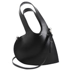 Coperni Black Leather Mini Heart Tote Bag with Strap