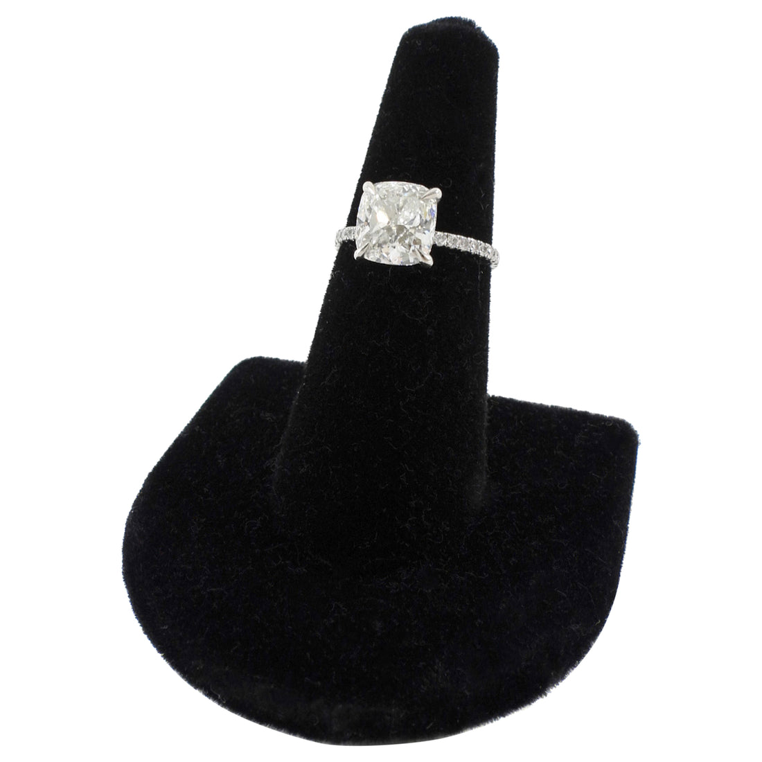 Cushion Brilliant 3 Carat Diamond Solitaire Platinum Engagement Ring - 5