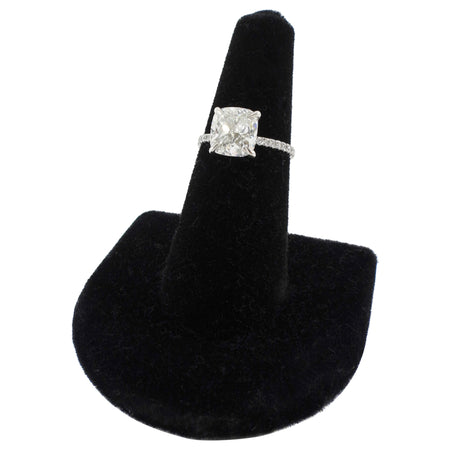 Cushion Brilliant 3 Carat Diamond Solitaire Platinum Engagement Ring - 5