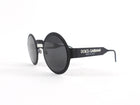 Dolce and  Gabbana DG 2234 Logo Black Matte Metal Round Frame Sunglasses