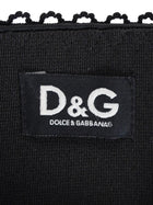 D&G Dolce and Gabbana Black Pleated Silk and Nylon Bustier  - 42