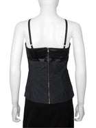 D&G Dolce and Gabbana Black Pleated Silk and Nylon Bustier  - 42