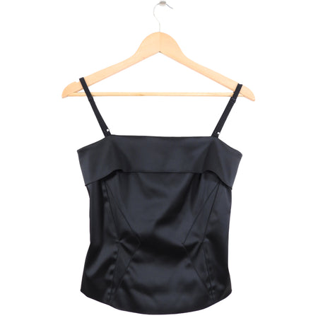 D&G Dolce Gabbana Black Satin Bustier Top - IT42 / S