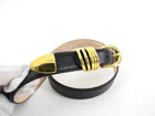 Dehanche Black Leather and Gold Hollyhock Belt - M (27-36