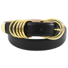 Dehanche Black Leather and Gold Hollyhock Belt - M (27-36