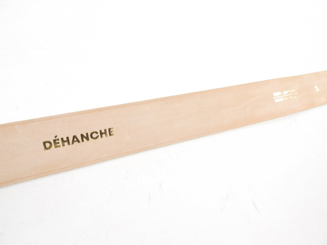 Dehanche Ivory Leather Hollyhock Goldtone Belt - S (25-34”)