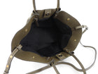 Demellier Dark Khaki  Grained Leather Midi New York Tote Bag
