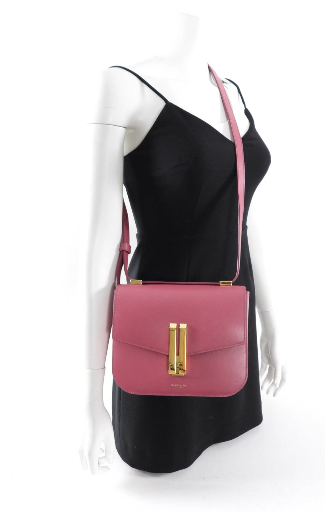 Demellier Dark Rose Pink Vancouver Flap Bag