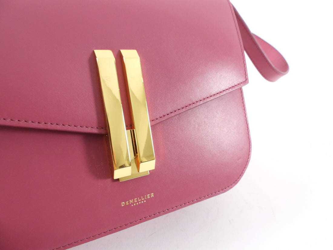 Demellier Dark Rose Pink Vancouver Flap Bag