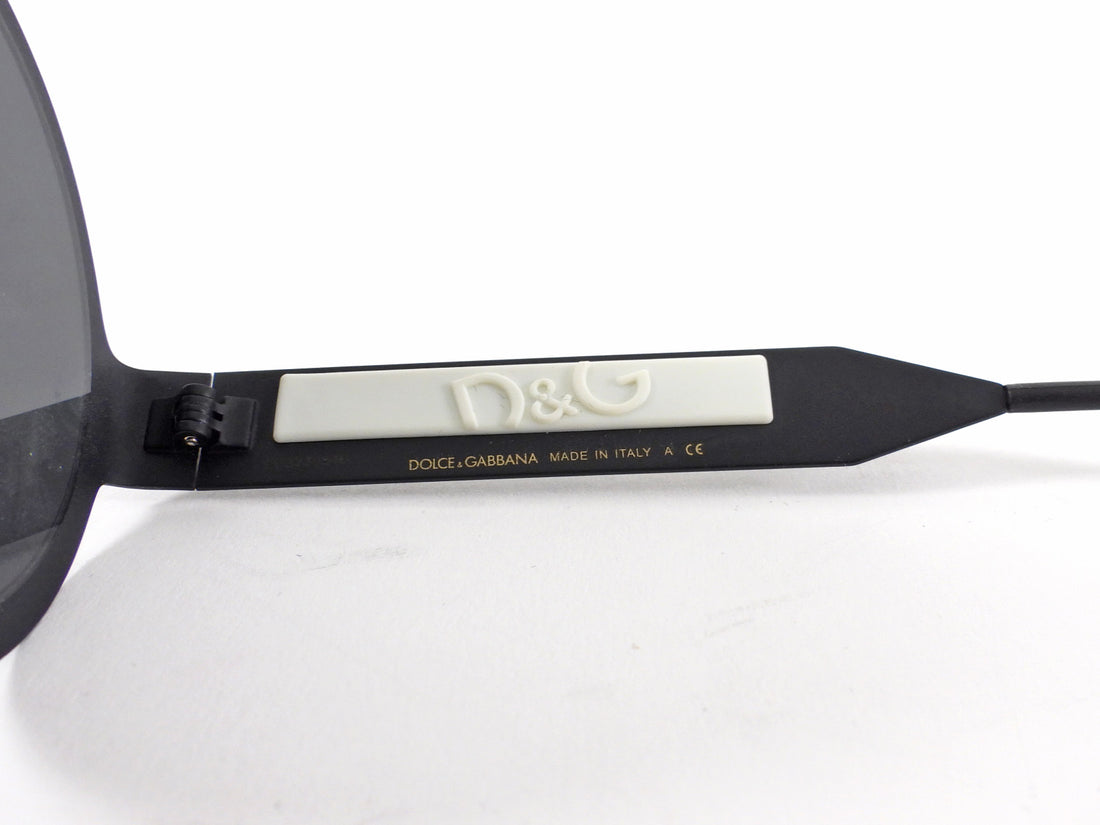 Dolce and  Gabbana DG 2234 Logo Black Matte Metal Round Frame Sunglasses