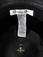 Christian Dior Black Teddy-D Brim Leather Bucket Hat with Veil