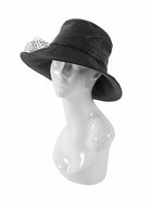 Christian Dior Black Teddy-D Brim Leather Bucket Hat with Veil