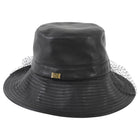Christian Dior Black Teddy-D Brim Leather Bucket Hat with Veil