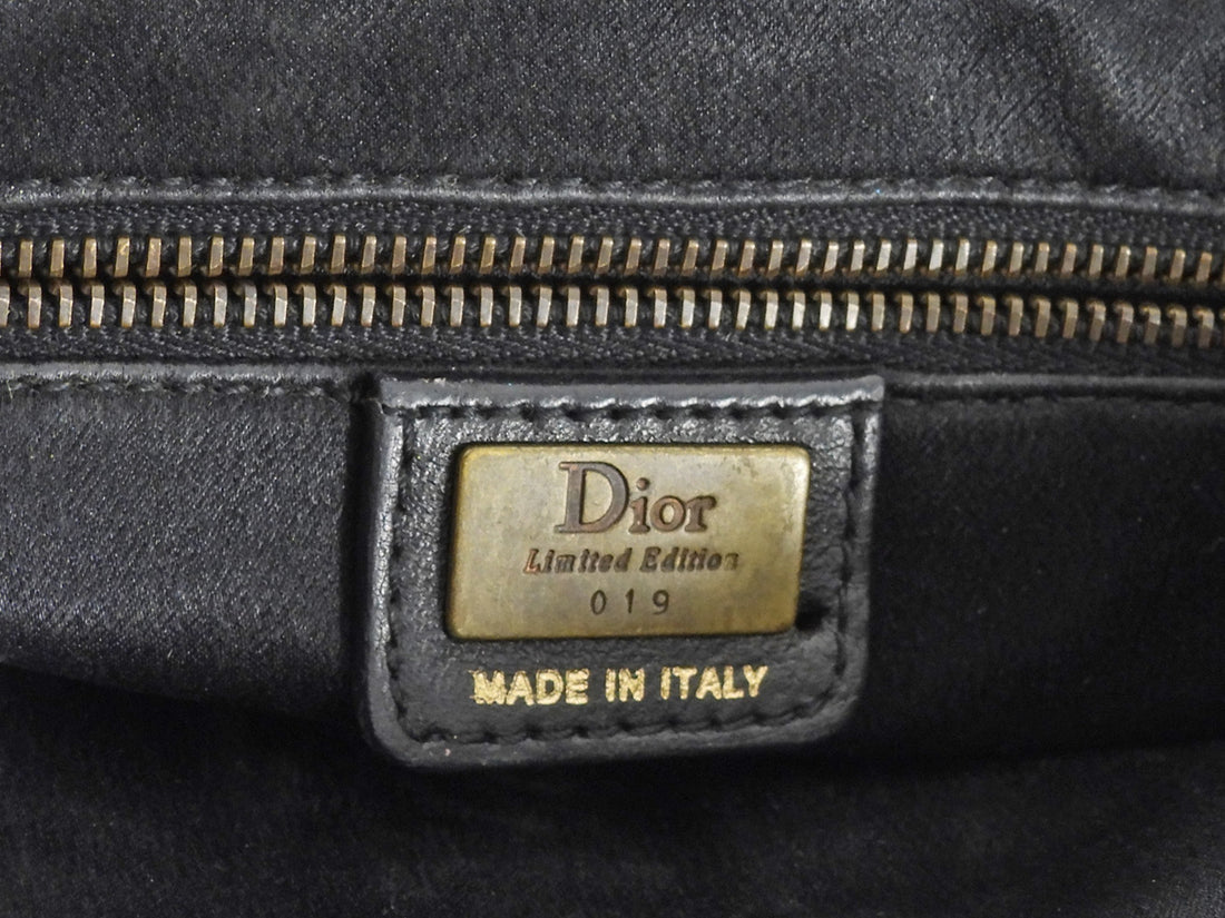 Christian Dior Black Brown Gaucho Saddle Pouch Bag