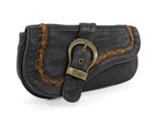 Christian Dior Black Brown Gaucho Saddle Pouch Bag