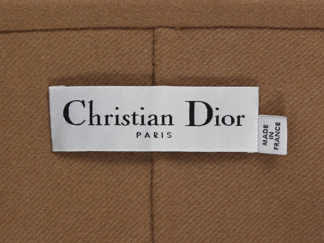 Christian Dior Camel Beige Double Faced Wool Long Coat - 44