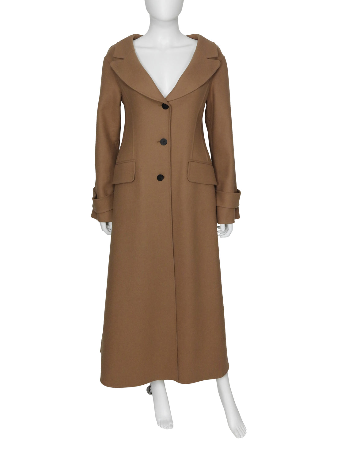 Christian Dior Camel Beige Double Faced Wool Long Coat - 44