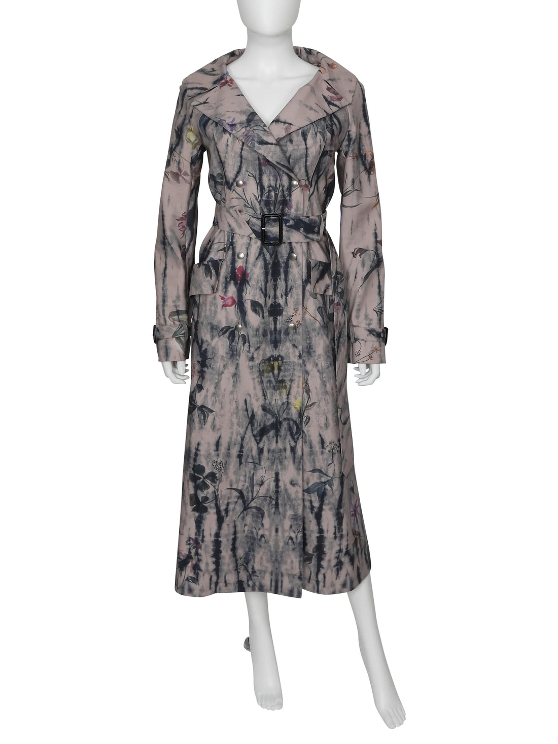 Christian Dior Pink Multi Floral Oblique Lined Trench - F40