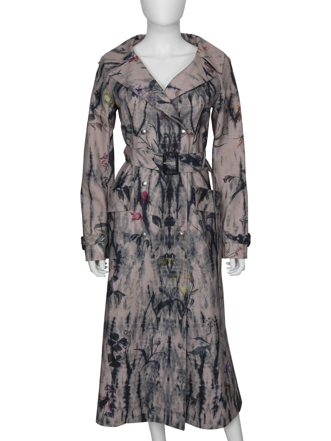 Christian Dior Pink Multi Floral Oblique Lined Trench - F40