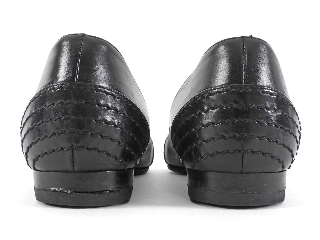 Dior Black Vintage Pointed Flats - 39