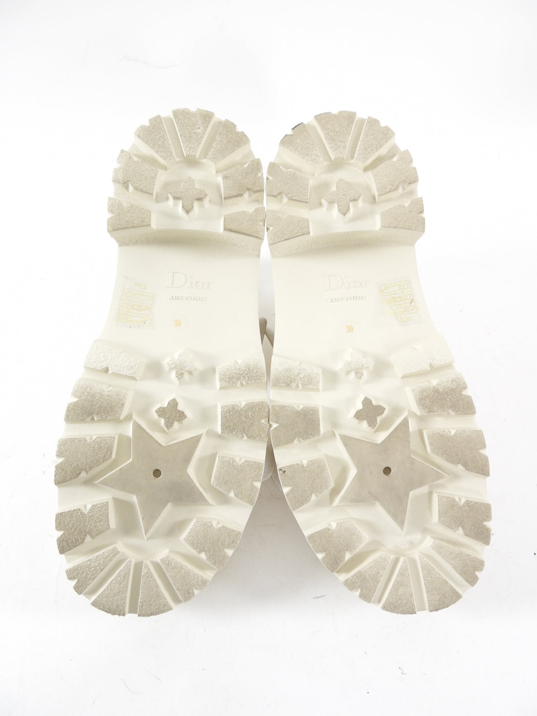 Christian Dior Ivory Leather Dioract Platform Sandals - 39