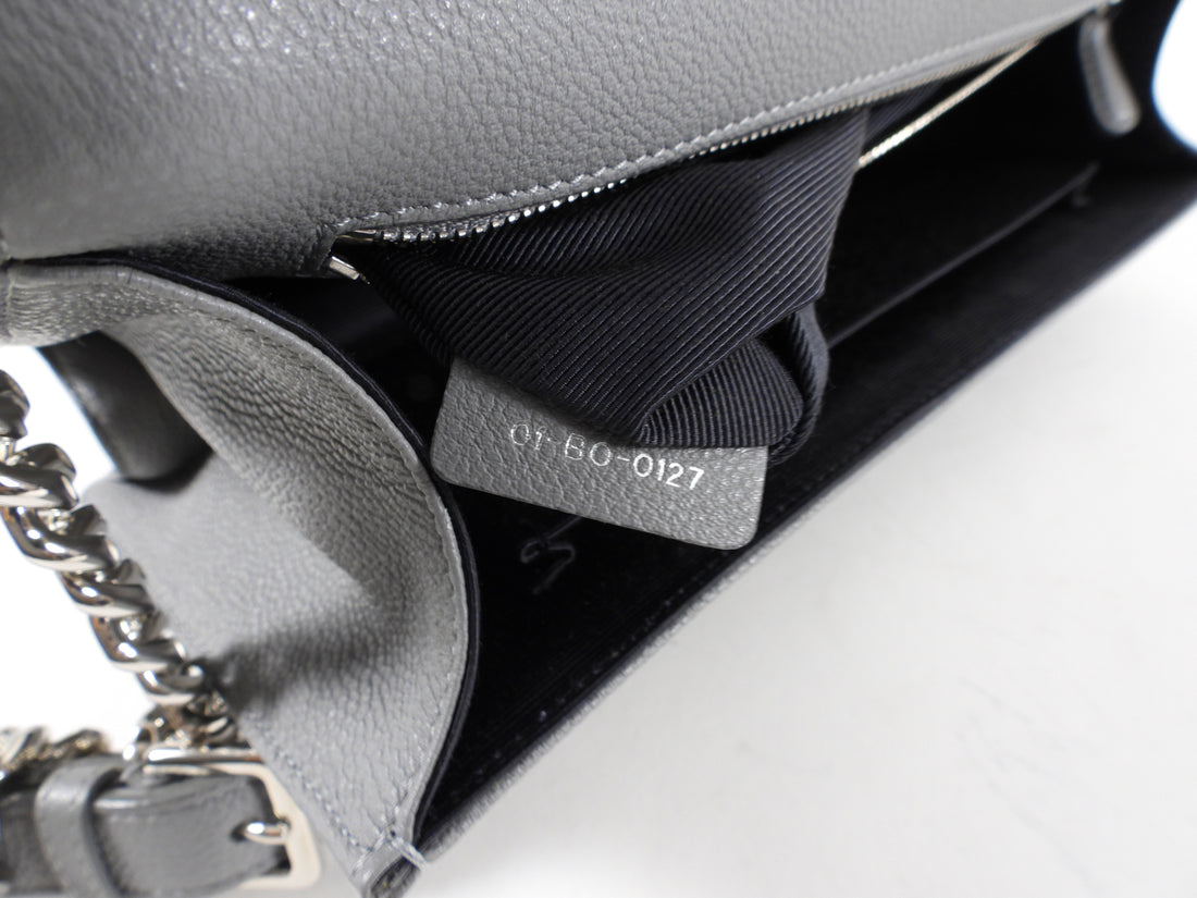Dior Medium Grey Leather Diorama Flap Bag