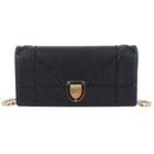 Christian Dior Black Cannage Leather Diorama Wallet on Chain