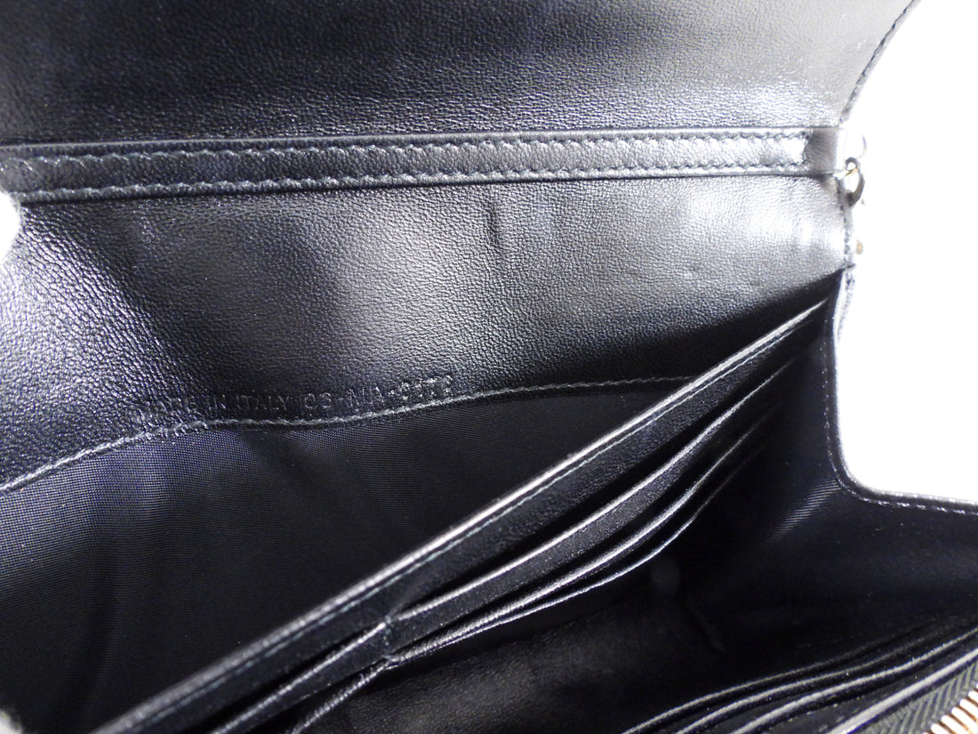 Christian Dior Black Cannage Leather Diorama Wallet on Chain