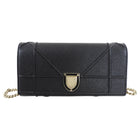 Dior Diorama Black Leather Quilt Wallet on Chain