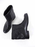 Christian Dior Black Leather Cannage Quilted Ankle Boot - 39