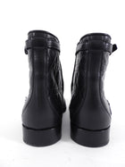 Christian Dior Black Leather Cannage Quilted Ankle Boot - 39