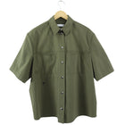 Christian Dior Army Green Short Sleeve Snap Shirt - L (8/10)
