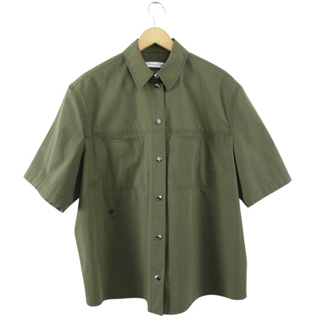 Christian Dior Army Green Short Sleeve Snap Shirt - L (8/10)