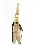 Christian Dior 2019 Light Beige Grained Leather Mini Saddle Bag
