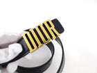 Christian Dior Black Leather D Fence Belt - 70cm