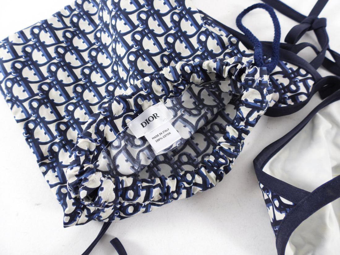 Christian Dior Navy Oblique Bikini Set - S