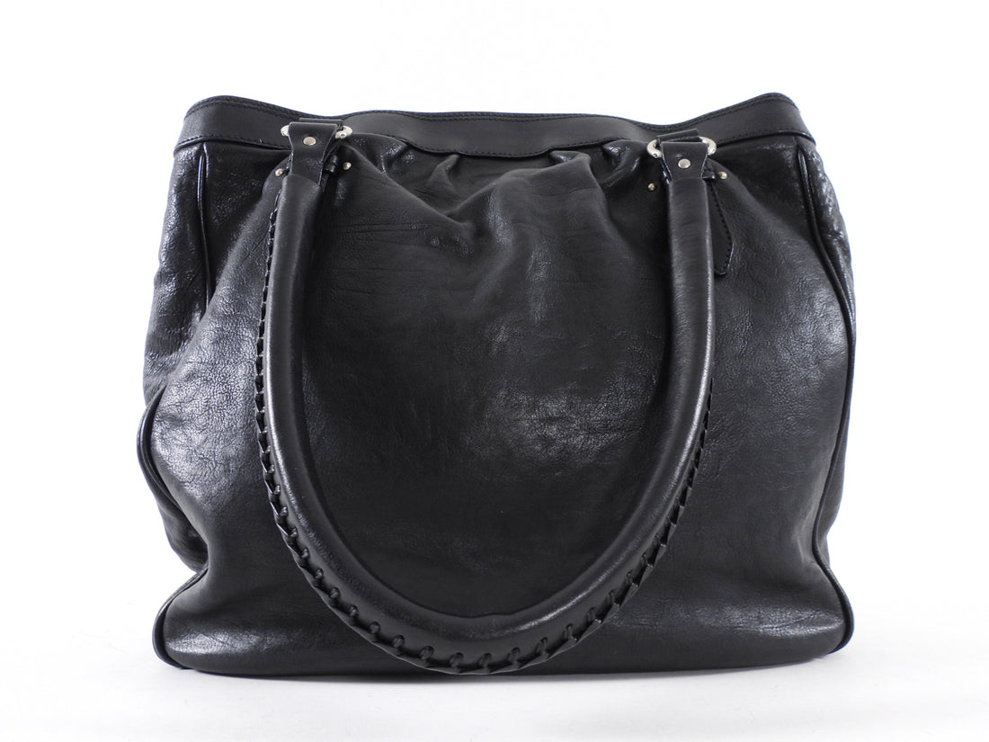 Christian Dior Vintage 2007 Black Leather My Dior Tote Bag