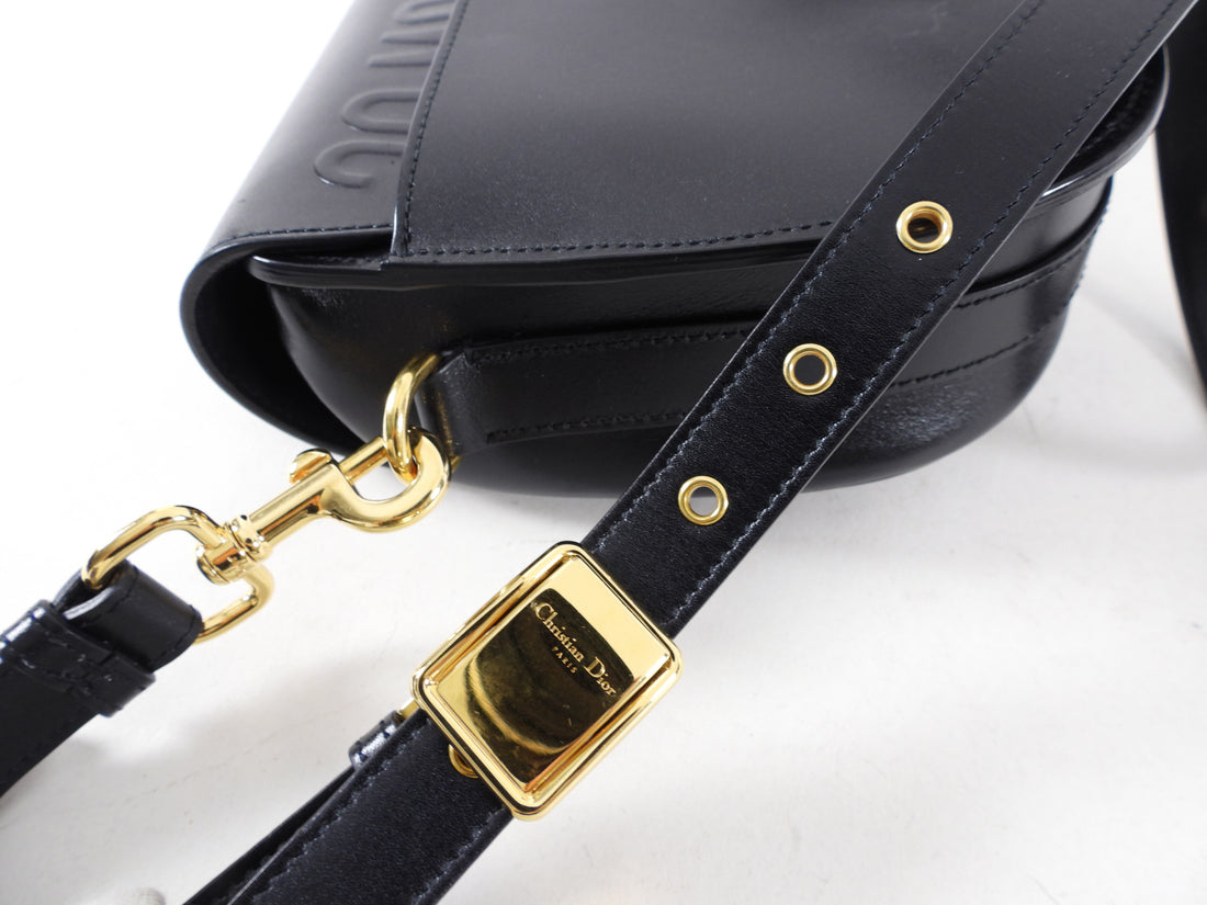 Dior Black Box Calf Leather Medium Bobby Crossbody Bag