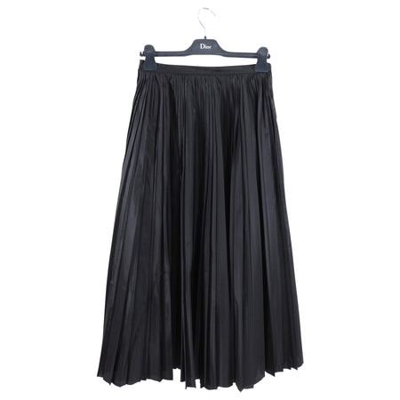 Christian Dior Black Silk Pleat Long Skirt - 28" waist
