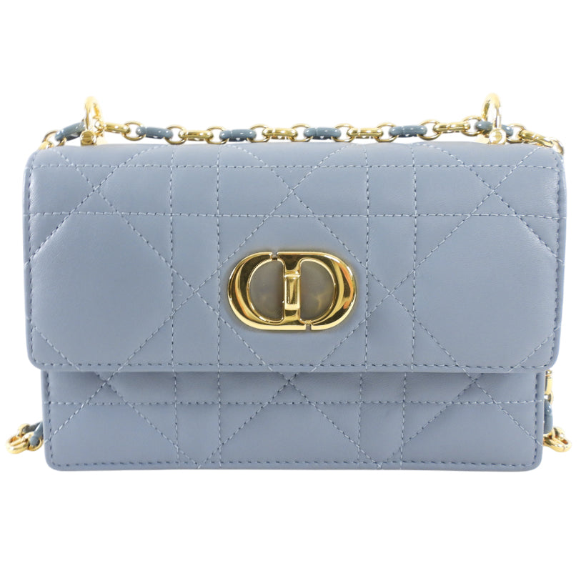 Dior Blue Leather Cannage Miss Caro Mini Chain Bag