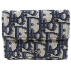 Christian Dior Oblique Canvas Navy Trifold Compact Wallet