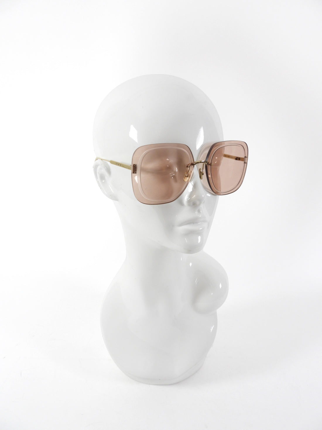 Christian Dior Pink Clear Lens Frameless Square Sunglasses